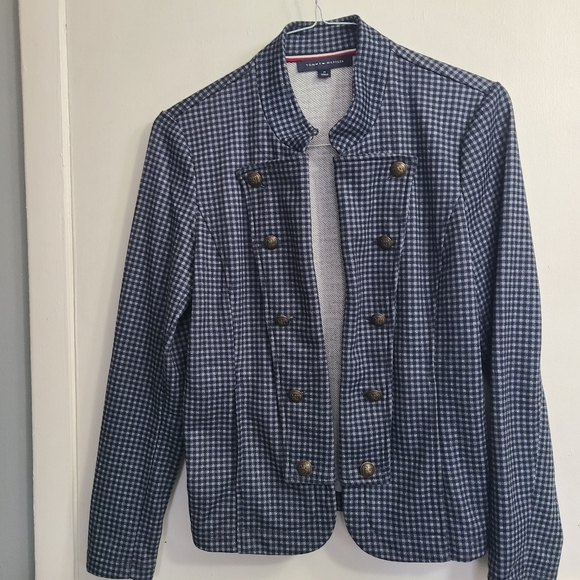 Tommy Hilfiger Fashion Stylish Comfy Trendy Travel Plaid Blue/ Gray Jacket Sz M - Picture 2 of 7